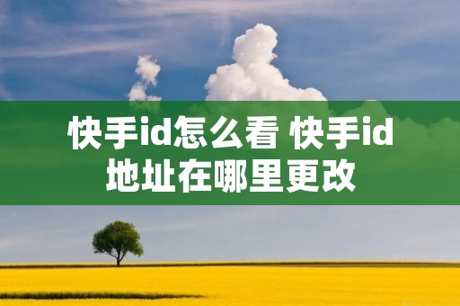 快手id怎么看 快手id地址在哪里更改