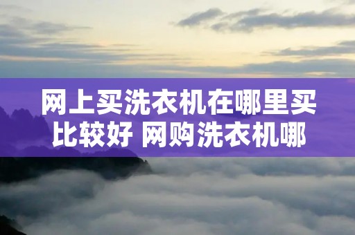 网上买洗衣机在哪里买比较好 网购洗衣机哪个平台好 网上买洗衣机在哪里买比较好 网购洗衣机哪个平台好