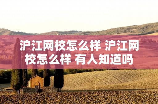 沪江网校怎么样 沪江网校怎么样 有人知道吗