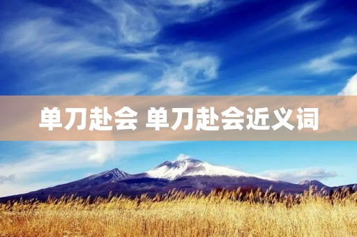单刀赴会 单刀赴会近义词