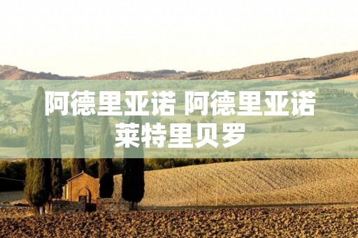阿德里亚诺 阿德里亚诺莱特里贝罗