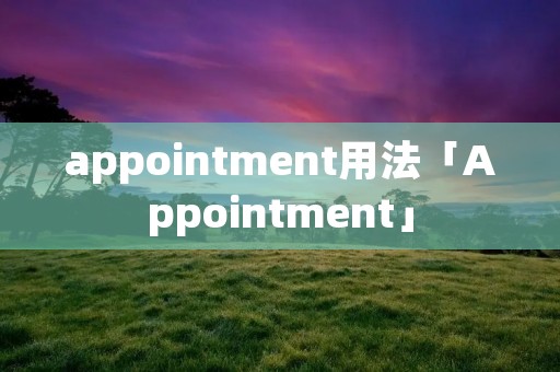 appointment用法「Appointment」