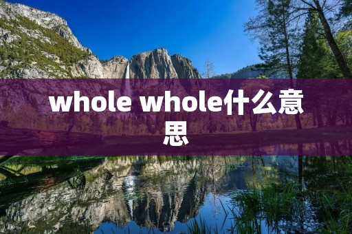 whole whole什么意思 whole whole什么意思