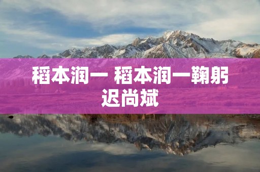 稻本润一 稻本润一鞠躬迟尚斌
