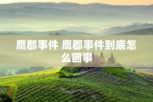 鹰郡事件 鹰郡事件到底怎么回事
