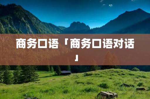 商务口语「商务口语对话」