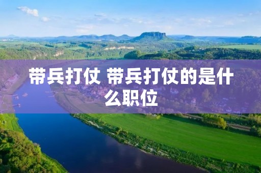 带兵打仗 带兵打仗的是什么职位