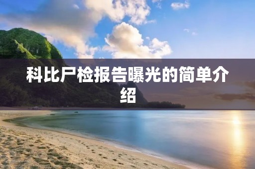 科比尸检报告曝光的简单介绍