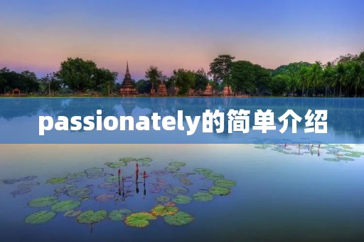passionately的简单介绍