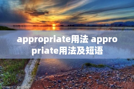 appropriate用法 appropriate用法及短语