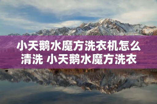 小天鹅水魔方洗衣机怎么清洗 小天鹅水魔方洗衣机怎么清洗污垢