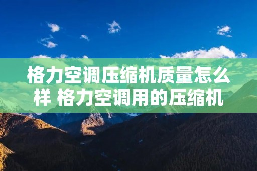 格力空调压缩机质量怎么样 格力空调用的压缩机