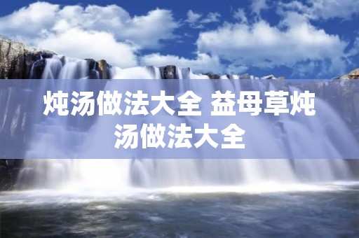 炖汤做法大全 益母草炖汤做法大全 炖汤做法大全 益母草炖汤做法大全
