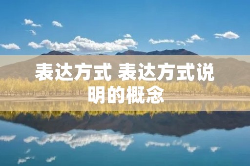 表达方式 表达方式说明的概念