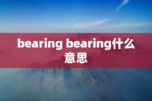 bearing bearing什么意思