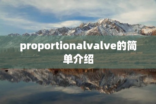 proportionalvalve的简单介绍