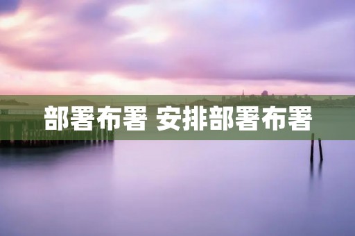 部署布署 安排部署布署