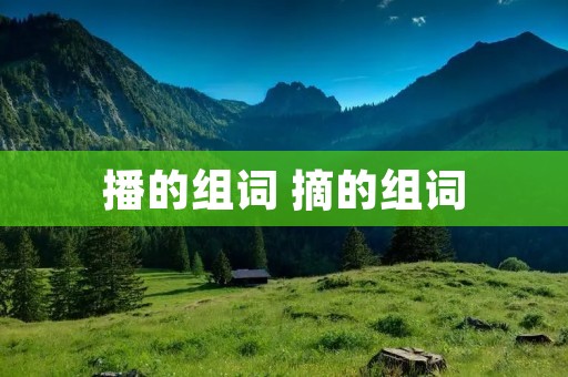 播的组词 摘的组词