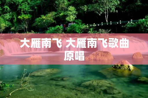 大雁南飞 大雁南飞歌曲原唱 大雁南飞 大雁南飞歌曲原唱