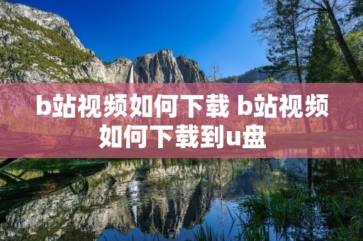 b站视频如何下载 b站视频如何下载到u盘
