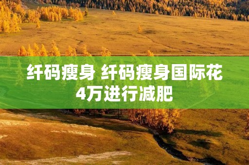 纤码瘦身 纤码瘦身国际花4万进行减肥