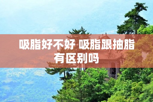 吸脂好不好 吸脂跟抽脂有区别吗 吸脂好不好 吸脂跟抽脂有区别吗