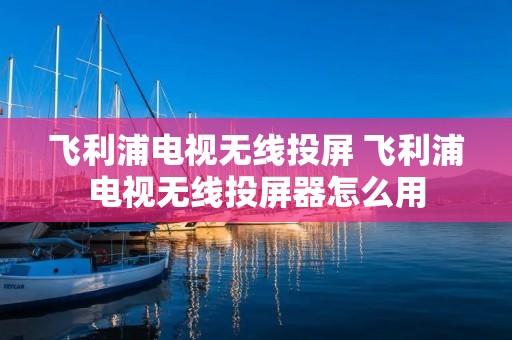 飞利浦电视无线投屏 飞利浦电视无线投屏器怎么用