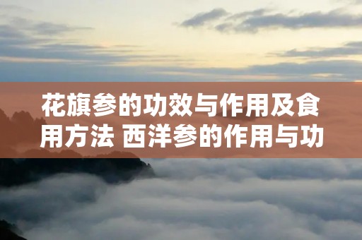 花旗参的功效与作用及食用方法 西洋参的作用与功效正确食用方法