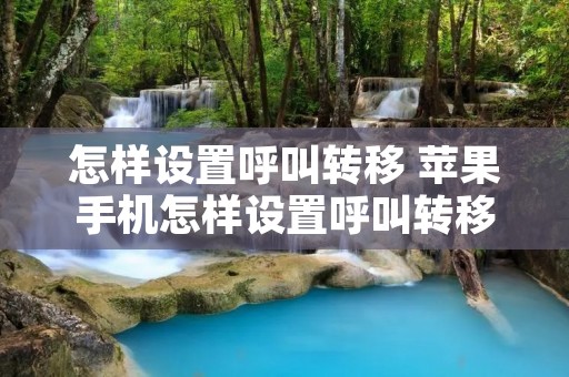 怎样设置呼叫转移 苹果手机怎样设置呼叫转移 怎样设置呼叫转移 苹果手机怎样设置呼叫转移