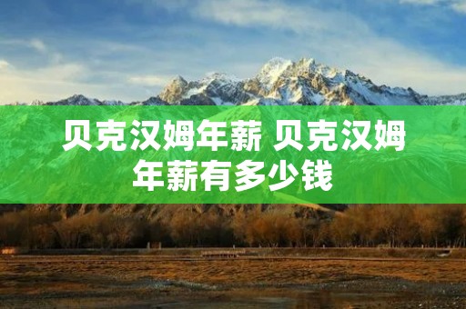 贝克汉姆年薪 贝克汉姆年薪有多少钱 贝克汉姆年薪 贝克汉姆年薪有多少钱