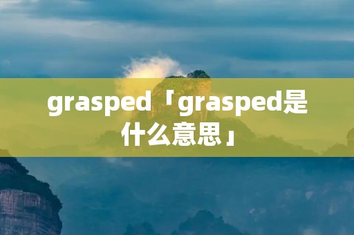 grasped「grasped是什么意思」