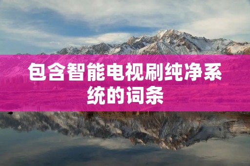 包含智能电视刷纯净系统的词条