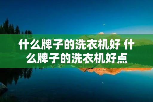 什么牌子的洗衣机好 什么牌子的洗衣机好点