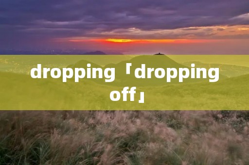 dropping「dropping off」