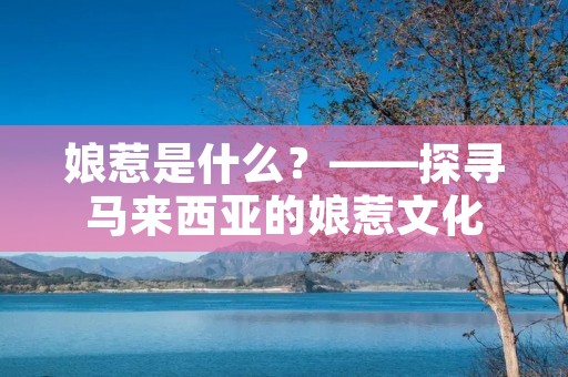 娘惹是什么?——探寻马来西亚的娘惹文化