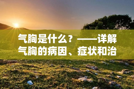 气胸是什么?——详解气胸的病因、症状和治疗 气胸是什么?——详解气胸的病因、症状和治疗