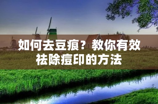 如何去豆痕?教你有效祛除痘印的方法 如何去豆痕?教你有效祛除痘印的方法