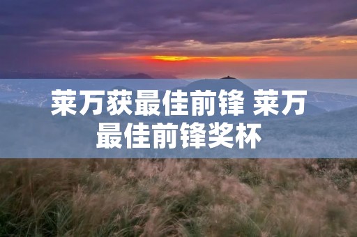 莱万获最佳前锋 莱万最佳前锋奖杯