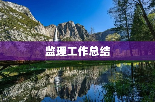 监理工作总结:从实践中走向成长