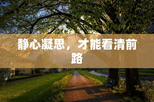 静心凝思，才能看清前路