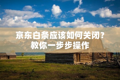 京东白条应该如何关闭?教你一步步操作 京东白条应该如何关闭?教你一步步操作