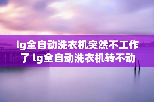 lg全自动洗衣机突然不工作了 lg全自动洗衣机转不动