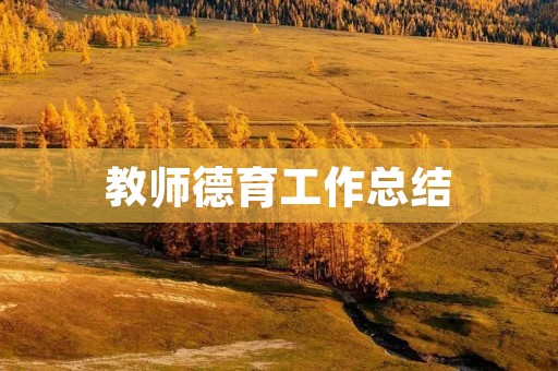 教师德育工作总结