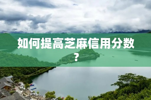 如何提高芝麻信用分数？