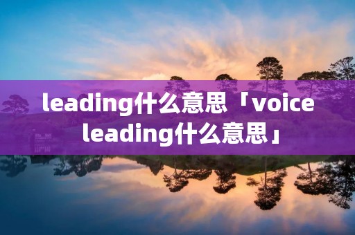 leading什么意思「voice leading什么意思」 leading什么意思「voice leading什么意思」