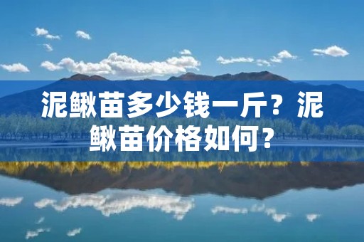 泥鳅苗多少钱一斤?泥鳅苗价格如何?