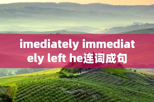 imediately immediately left he连词成句