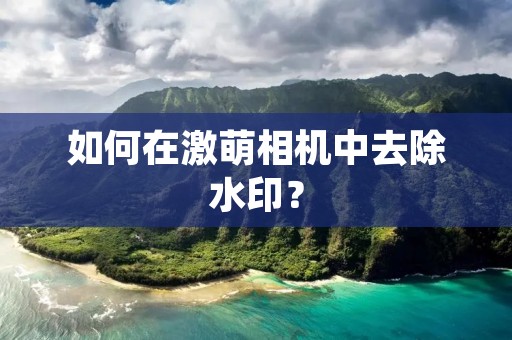 如何在激萌相机中去除水印？