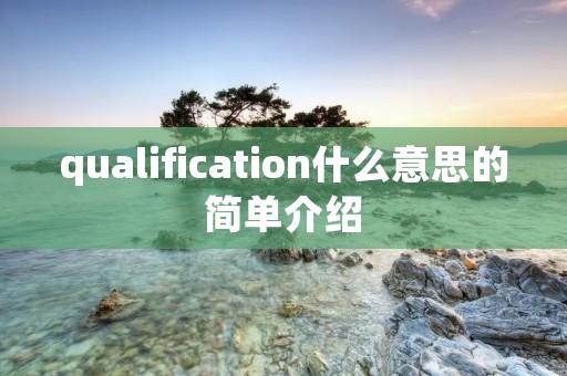 qualification什么意思的简单介绍
