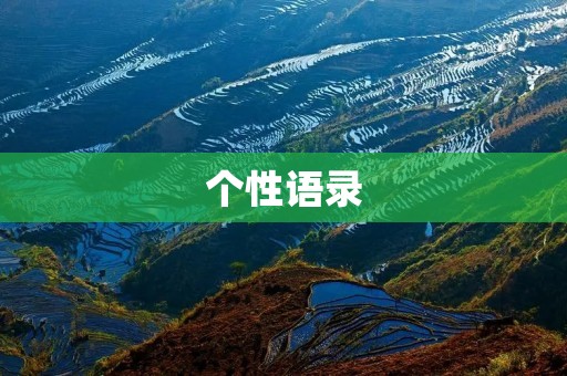 个性语录:用言语彰显独特个性 个性语录:用言语彰显独特个性